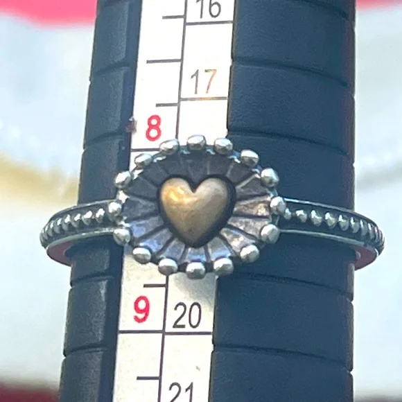 James Avery retired Sterling and bronze radiant heart ring/Size-8.5